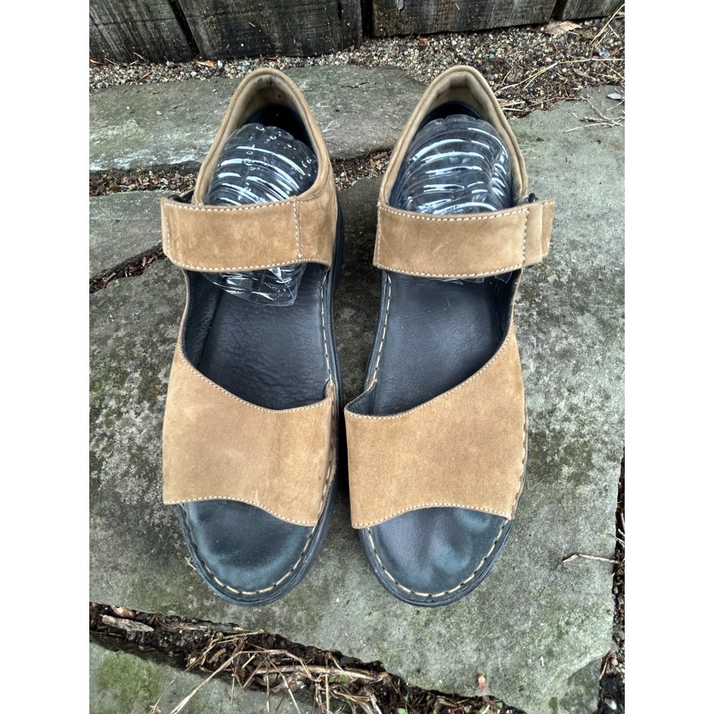 Wolky Jewel Tan Nubuck Leather Comfort Sandals EU 41 Mens Womens Brown Open Toe